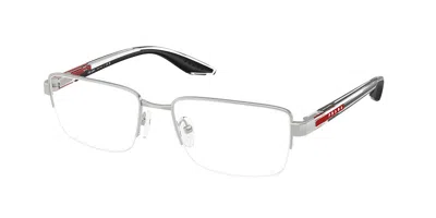 Prada Ps 51sv 1bc1o1 Occhiali Da Vista Argentati Per Uomo (solo Montatura) In Gray