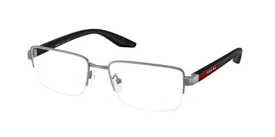 Prada Ps 51sv 7cq1o1 Occhiali Da Vista Gunmetal Per Uomo (solo Montatura) In White
