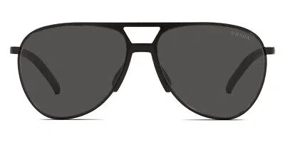 Pre-owned Prada Ps 51xs Sunglasses Men Black Aviator 59mm 100% Authentic In Gray
