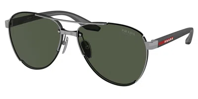 Prada Ps 51ys 5av50f Men's Sunglasses Gunmetal Size 61 In Gray