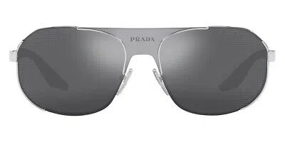 Pre-owned Prada Ps 53ys Sunglasses Silver Gray Mirrored Black 140mm & Authentic