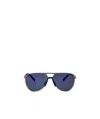 Prada Linea Rossa Gunmetal Metal Sunglasses In Blue
