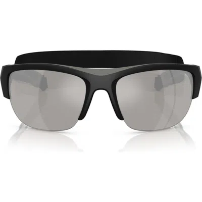 PRADA PRADA PS A01S 69MM MIRRORED SEMIRIMLESS PILLOW SUNGLASSES