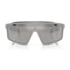 Prada Ps A03s 141mm Mirrored Rectangular Sunglasses In Gray