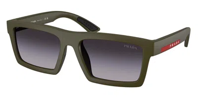 Prada Ps A07s 15x09u Men's Sunglasses Green Size 58 In Black
