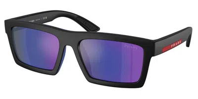 Prada Ps A07s 1bo05u Occhiali Da Sole Neri Per Uomo In Black
