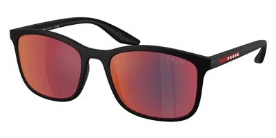 Prada Ps A08s 1bo08f Men's Sunglasses Black Size 56 In Brown