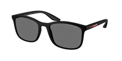 Prada Ps A08s Polarized Dg002g Men's Sunglasses Black Size 56 In Blue
