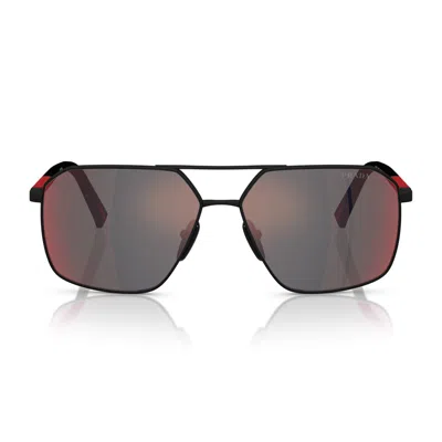 Prada Ps A50s Dg008f Nero Effetto Gommato Sunglasses In Brown