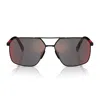Prada Ps A50s Dg008f Nero Effetto Gommato Sunglasses In Brown
