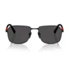 Prada Linea Rossa 57mm Rectangular Sunglasses In Black