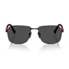 Prada Linea Rossa 57mm Rectangular Sunglasses In Black