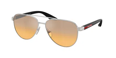 Prada Ps A52s 1bc40z Men's Sunglasses Silver Size 58 In Multi