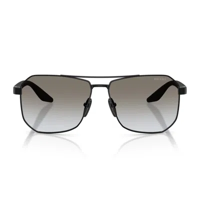 Prada Linea Rossa Metal A53s Geometric Sunglasses In Gray