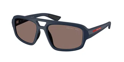 Prada Ps B11su Polarized Tfy05c Men's Sunglasses Blue Size 57