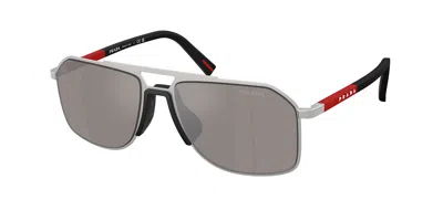 Prada Ps B51s 18x80i Occhiali Da Sole Argentati Per Uomo In Silver