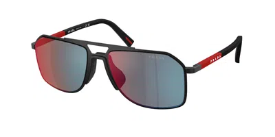 Prada Ps B51s 1bo08f Occhiali Da Sole Neri Per Uomo In Black