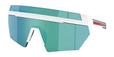 Prada Ps01ys Aai08r Men's Sunglasses White Size 144 In Blue