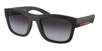 Prada Ps01zs 1bo09u Men's Sunglasses Black Size 56 In Red