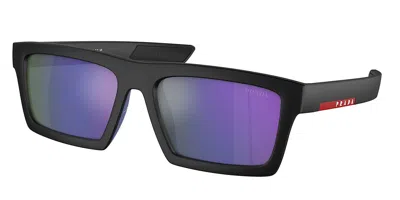 Prada Ps02zsu 1bo05u Men's Sunglasses Black Size 55 In Metallic