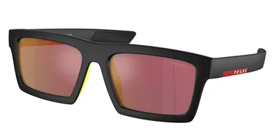 Prada Ps02zsu 1bo10a Men's Sunglasses Black Size 58 In Metallic