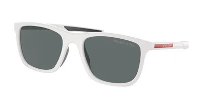 Prada Ps10wsf Asian Fit Polarized Twk02g Men's Sunglasses White Size 54 In Blue