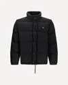 Prada Padded Jacket High Collar Elasticated Cuffs In Black