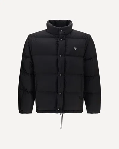 PRADA PUFFER JACKET RE-NYLON WITH TRIANGLE LOGO