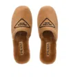 Prada Pull-on Logo Slippers In Brown