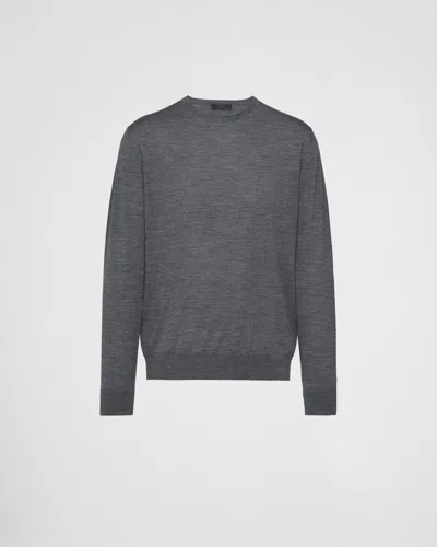 Prada Wool Sweater In Grey