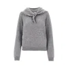 Prada Pullover In Cachemire Con Foulard In Grey