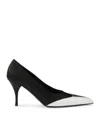 Prada Satin Pumps Two-tone Design Stiletto Heel In Black