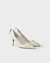 Prada Antiqued Leather Pumps In White