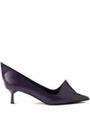 Prada Modellerie Spiked Leather Pumps In Violett