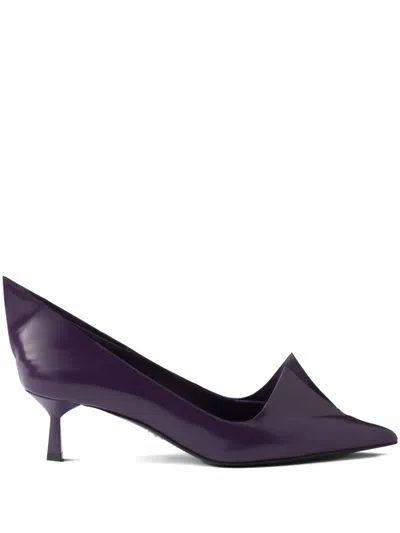 PRADA 55MM BRUSHED LEATHER PUMPS