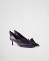Prada Scarpe Con Tacco In Pelle Viola Donna In Violett