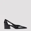 Prada Leather Cutout Block-heel Pumps In Black