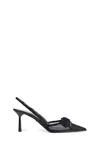 Prada Mesh Bow Slingback Pumps In Black