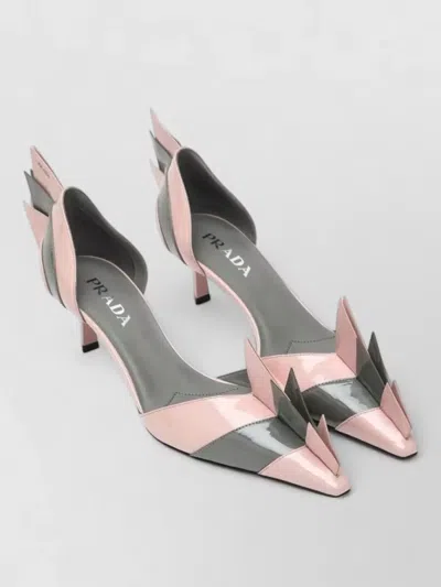 Prada Pumps Cut Out Design Pointed Toe Sculptural Heel