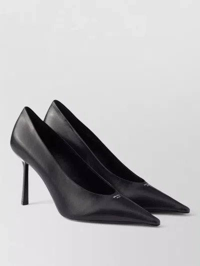 Prada Pumps Pointed Toe Smooth Finish Stiletto Heel In Black