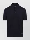 Prada Short Sleeve Polo Collar Ribbed Cuffs Sweater In Black