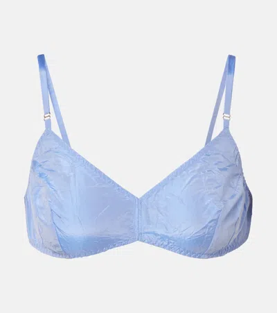 Prada Silk Bra In Blue