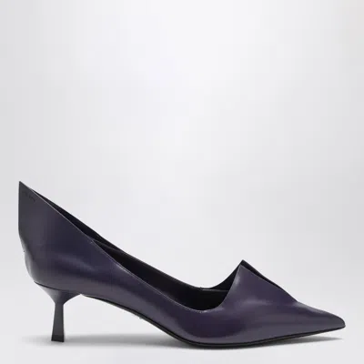 Prada Scarpe Con Tacco In Pelle Viola Donna In Gray