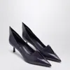 Prada Leather Kitten Heel Pumps With Pointed Toe