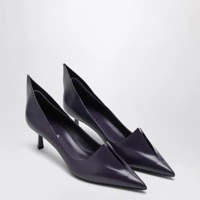 PRADA PRADA  PURPLE BRUSHED LEATHER DÉCOLLETÉ