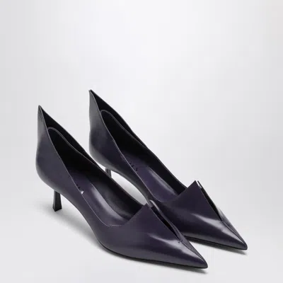 Prada Purple Brushed Leather Décolleté Women