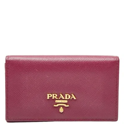 Pre-owned Prada Purple Leather Coin Purse/coin Case ()