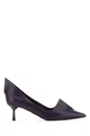 Prada Scarpe Con Tacco In Pelle Viola Donna In Blue