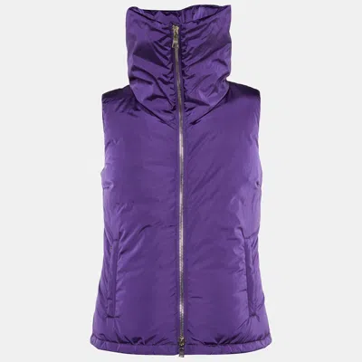 Pre-owned Prada Purple Nylon Puffer Vest Xs