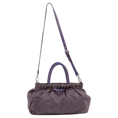 Pre-owned Prada Purple Nylon Tessuto Tote Bag
